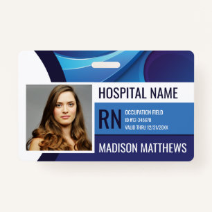 Personalized Blue Medical Employee Badge