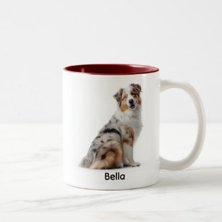 Personalized Blue Merle Aussie “I Own You” Two-Tone Coffee Mug