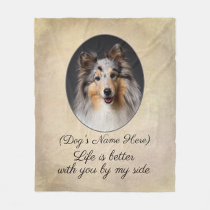 Personalized Blue Merle Sheltie Love Fleece Blanke Blanket