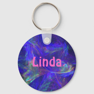 Personalized Blue Mist Abstract Keychain
