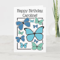 Personalized Blue Morpho Butterfly Happy Birthday
