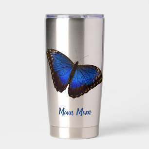 Personalized Blue Morpho Butterfly Water Bottle Insulated Tumbler