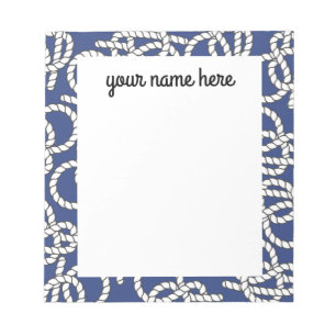 Personalized Blue Nautical Knots Notepad