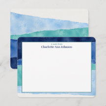 Personalized Blue Ocean Watercolor Flat