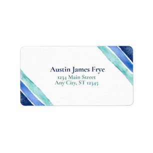 Personalized Blue Ocean Watercolor Return Address Label