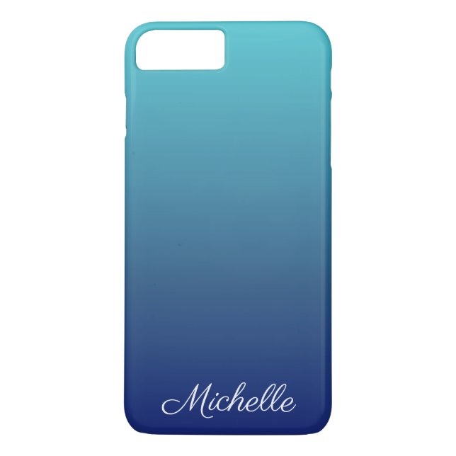 Personalized blue ombre gradient Case-Mate iPhone case (Back)