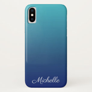 Personalized blue ombre gradient Case-Mate iPhone case