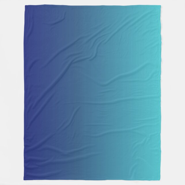Personalized blue ombre gradient fleece blanket (Front)