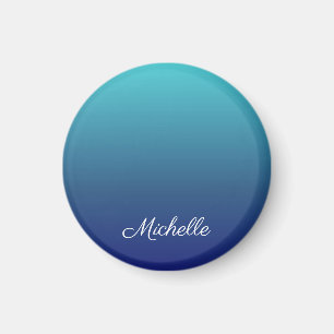 Personalized blue ombre gradient magnet