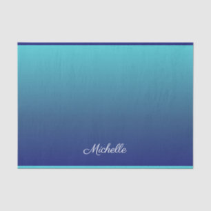 Personalized blue ombre gradient tissue paper