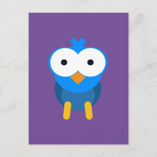 Personalized blue owl postcard