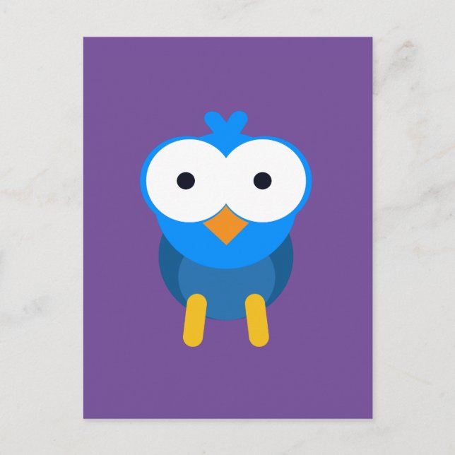 Personalized blue owl postcard (Front)