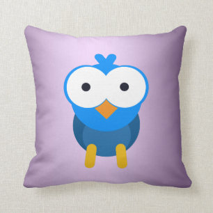 Personalized blue owl throw pillow