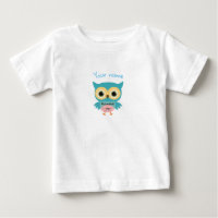 Personalized blue owl white