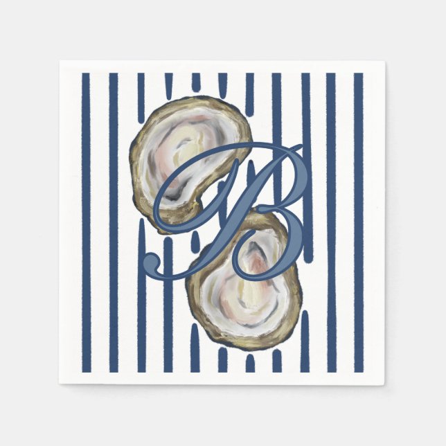 Personalized Blue Oyster Shells Napkin (Front)