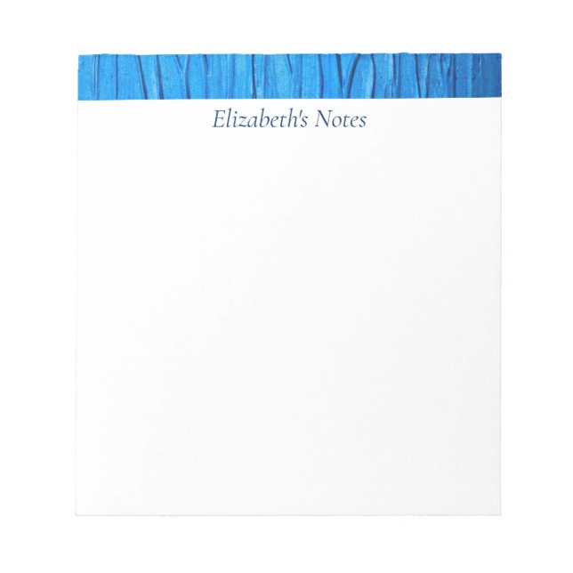 Personalized Blue Paint Design Notepad (Front)