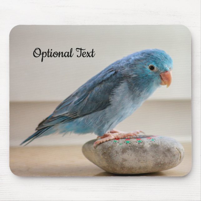Personalized Blue Parrotlet Bird Mouse Pad (Front)
