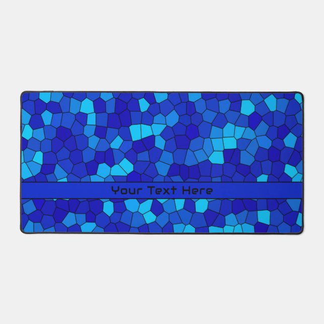 Personalized BLUE Pattern Desk Mat (Front)