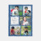 Personalized Blue Photo Collage Blanket