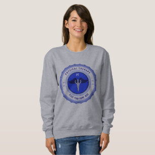Personalized Blue Physical Therapy Caduceus Sweatshirt