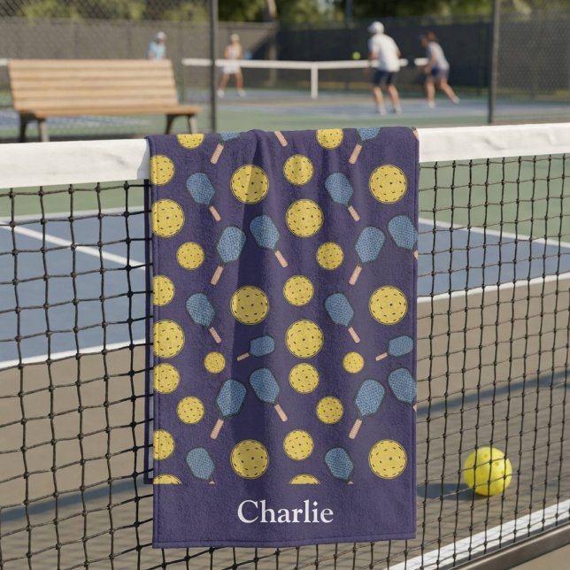 Personalized Blue Pickleball Beach Towel (Creator Uploaded)