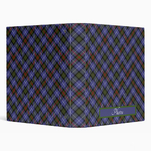 Personalized Blue Plaid Binder