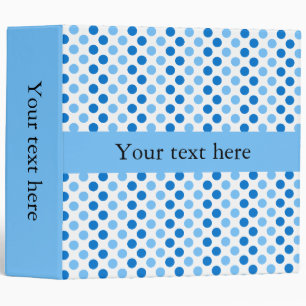 Personalized Blue Polka Dots Binder