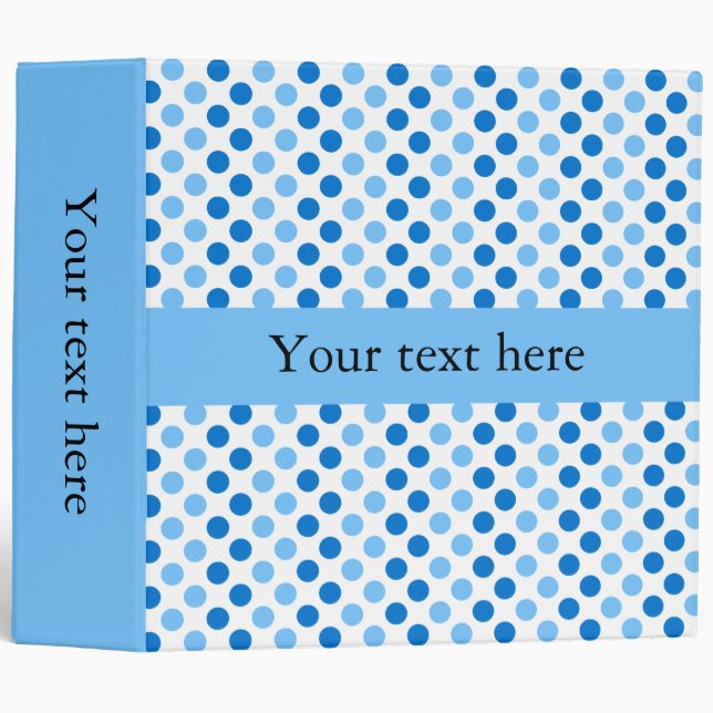 Personalized Blue Polka Dots Binder (Front/Spine)