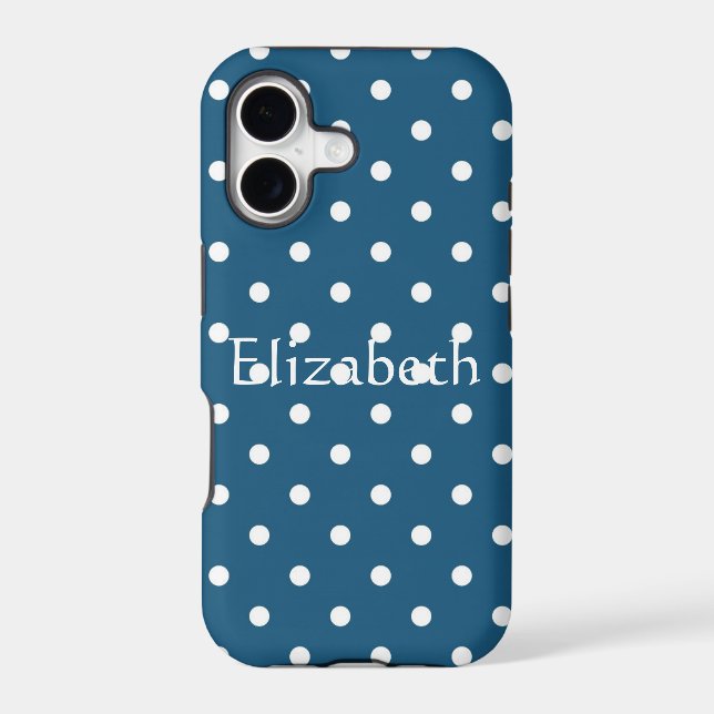 Personalized Blue Polka Dots Pattern (Back)