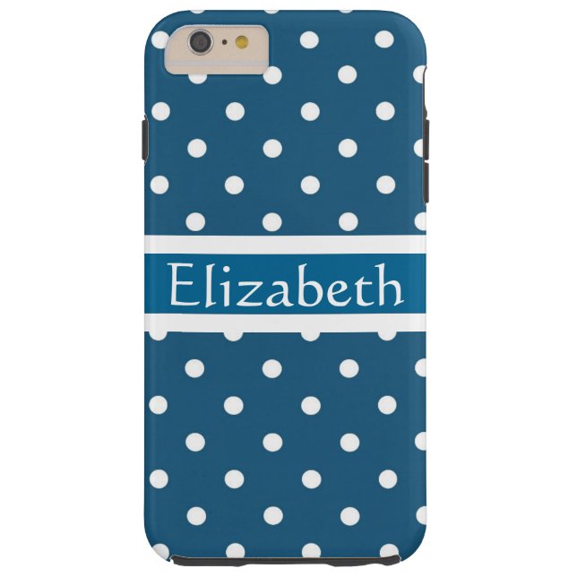 Personalized Blue Polka Dots Pattern Case-Mate iPhone Case (Back)
