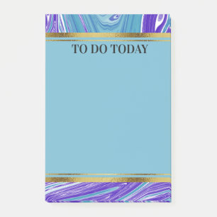 Personalized Blue Purple Marble 4x6 Post-it Notes