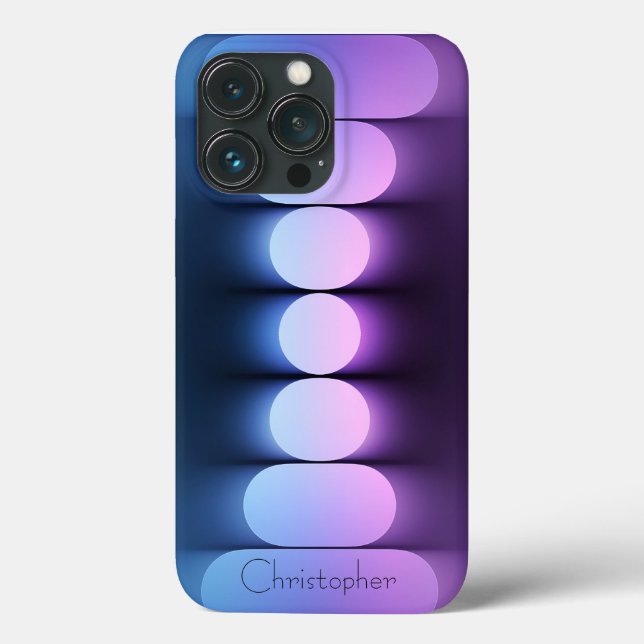 Personalized blue Radial Texture iphone 15  Case-Mate iPhone Case (Back)