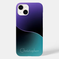 Personalized blue Radial Texture iphone 15