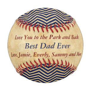 Personalized Blue Red Baseball Best Dad