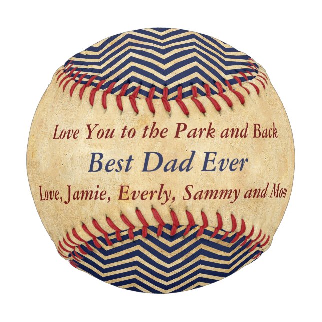 Personalized Blue Red Baseball Best Dad (Front)