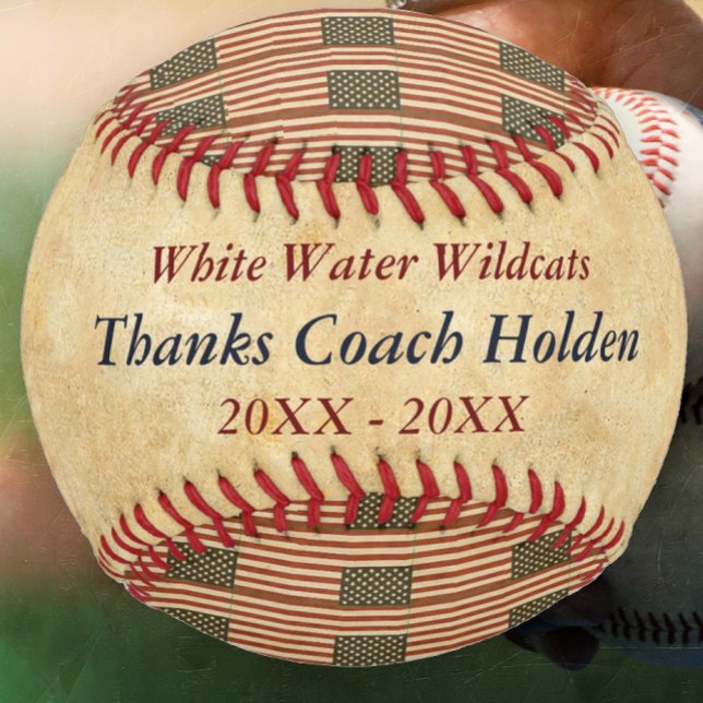 Personalized Blue Red Baseball Coach Thank You (Creator Uploaded)