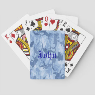 Personalized Blue Reptile Camouflage Playing Cards