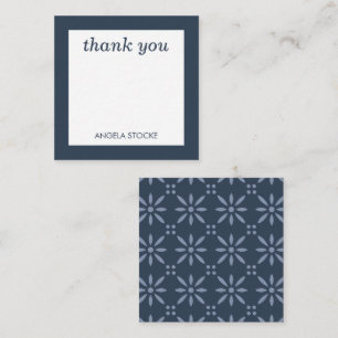 Personalized Blue Retro Flower Card