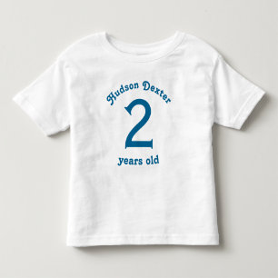 Personalized Blue Retro Two Years Old Toddler T-shirt