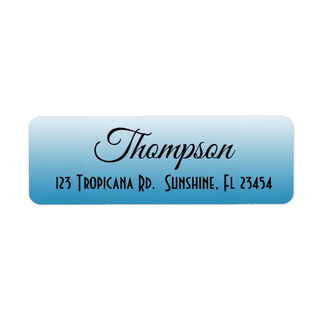 Personalized Blue Return Address Label (Front)