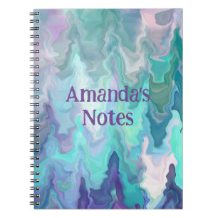 Personalized Blue Rhapsody   Abstract Art Notebook