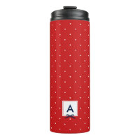 Personalized Blue Ribbon Red Polka Dot Monogram