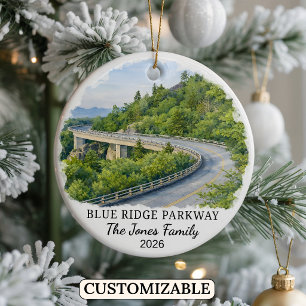 Personalized Blue Ridge Parkway, North Carolina Ceramic Ornament