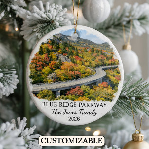 Personalized Blue Ridge Parkway, North Carolina Ceramic Ornament