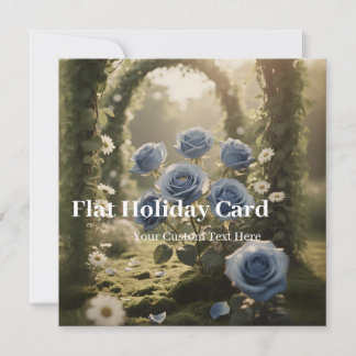 Personalized Blue Rose – Unique Anniversary Love Holiday Card