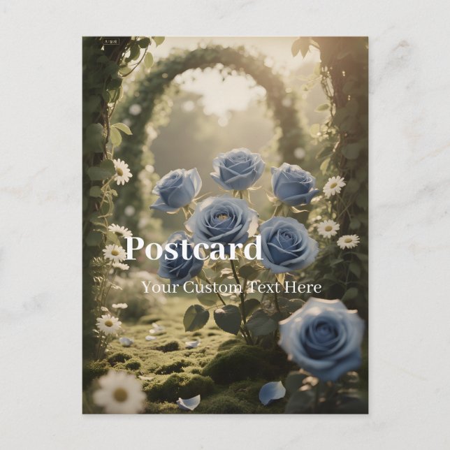 Personalized Blue Rose – Unique Anniversary Love Holiday Postcard (Front)
