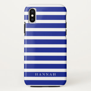 Personalized Blue Sailor Stripes Case-Mate iPhone Case