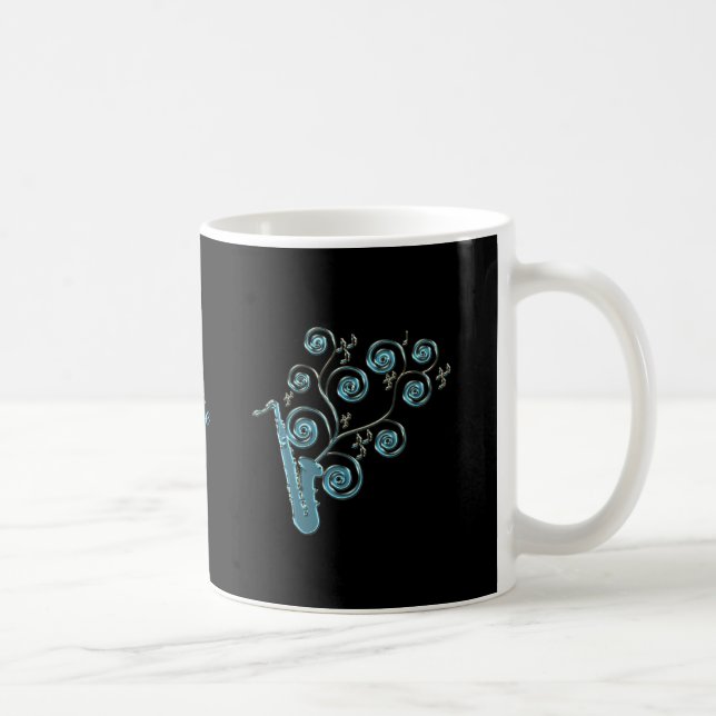 Personalized Blue Saxophone Music Mug (Right)
