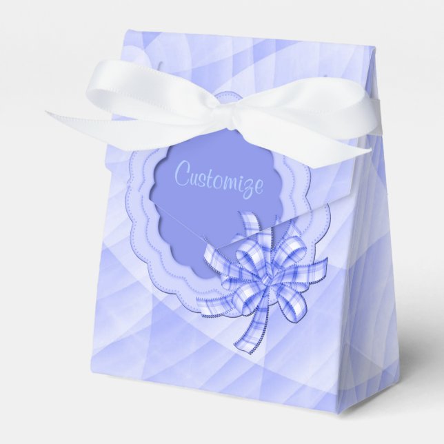 Personalized Blue Scalloped Frame Favour Box (Front Side)