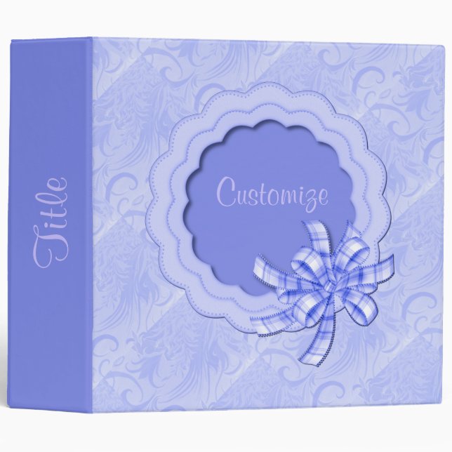 Personalized Blue Scalloped Frame Keepsake Binder (Front/Spine)
